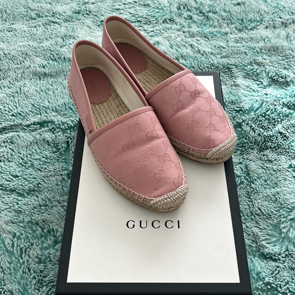Gucci espadrilles Pink with monogram GG